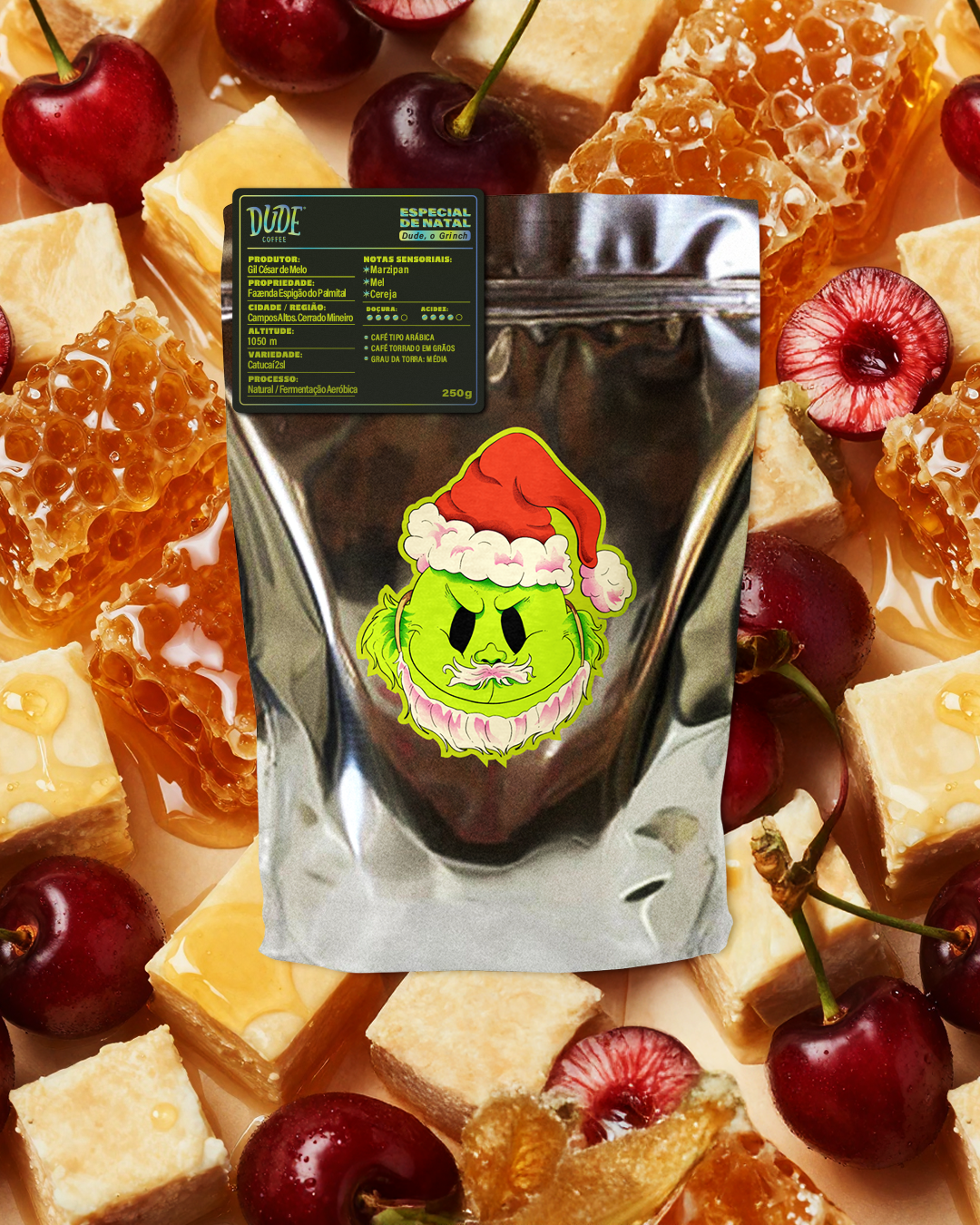 Café Dude, O Grinch (Marzipan, Mel e Cereja)