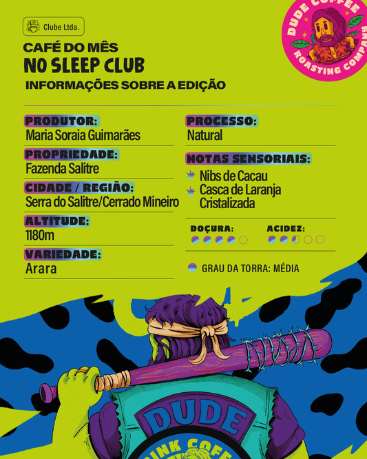 Café No Sleep Club (Nibs de Cacau e Casca de Laranja Cristalizada)