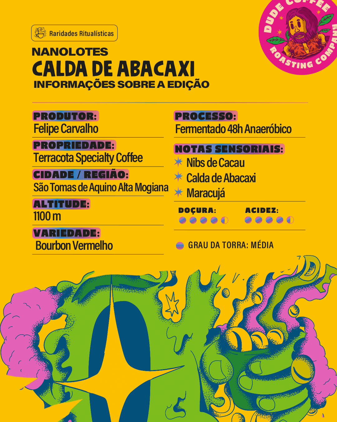 Café Nanolote Calda de Abacaxi (Nibs de Cacau, Abacaxi em Calda e Maracujá)