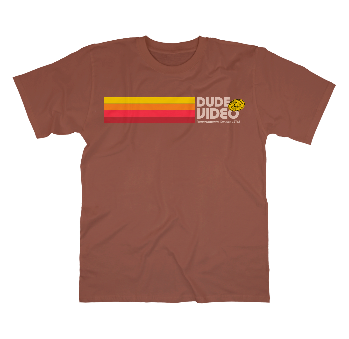 Camiseta Marrom Dude Vídeo - Departamento Caseiro