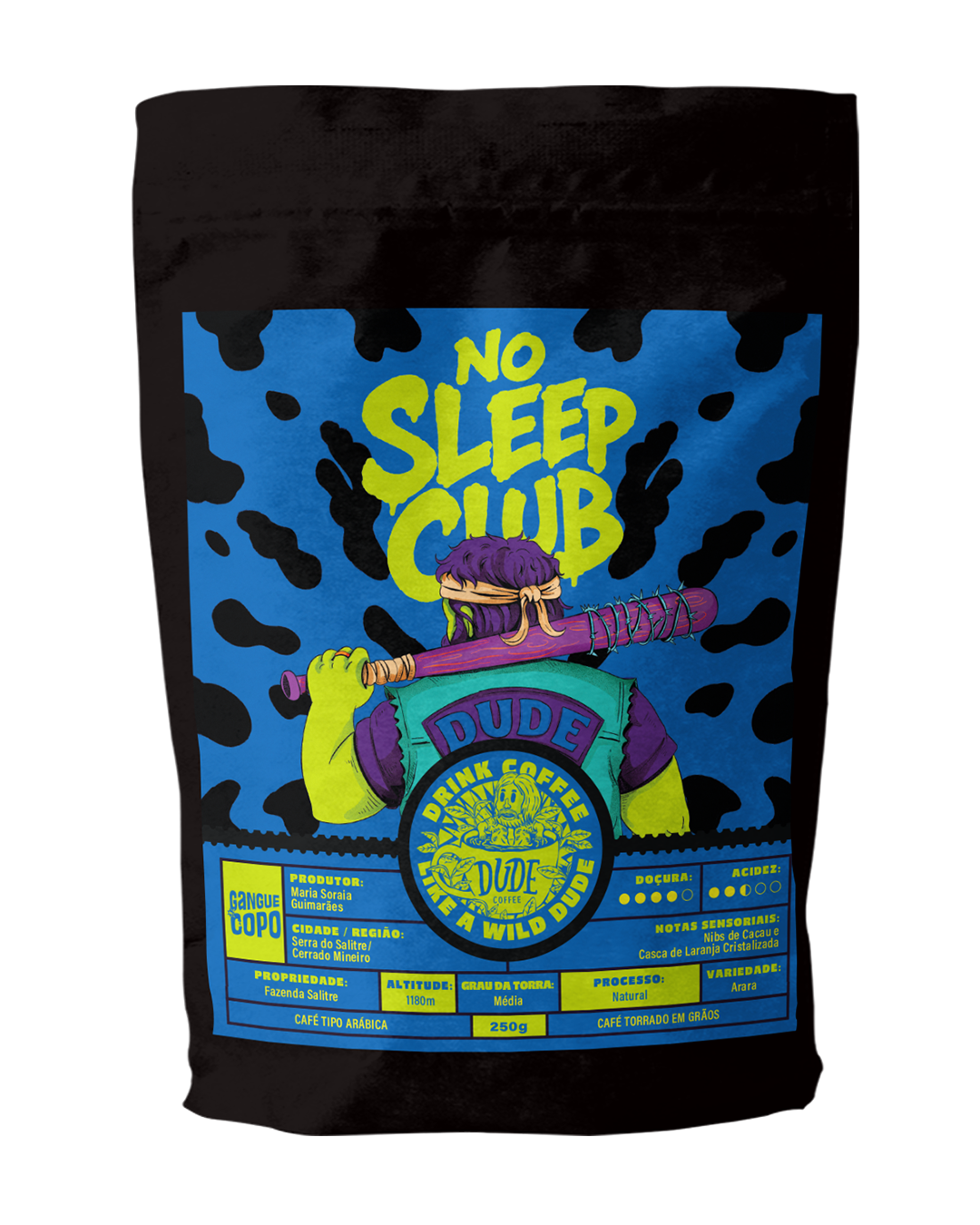 Café No Sleep Club (Nibs de Cacau e Casca de Laranja Cristalizada)