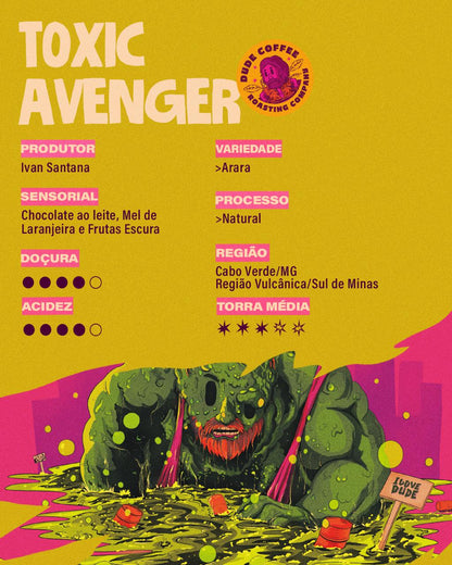 Café Toxic Avenger (Chocolate ao leite, Mel de Laranjeira e Frutas Escuras)