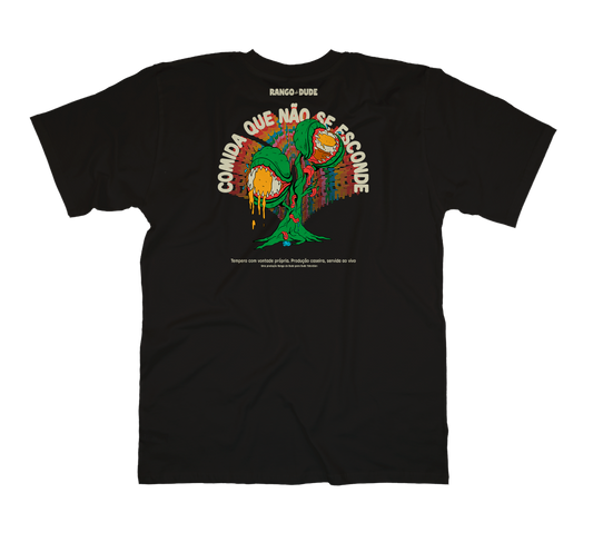 Camiseta Preta Comida Que Não Se Esconde