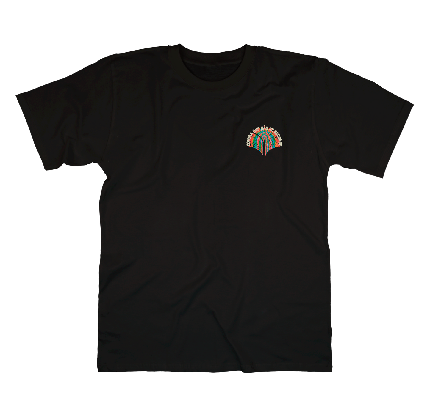 Camiseta Preta Comida Que Não Se Esconde