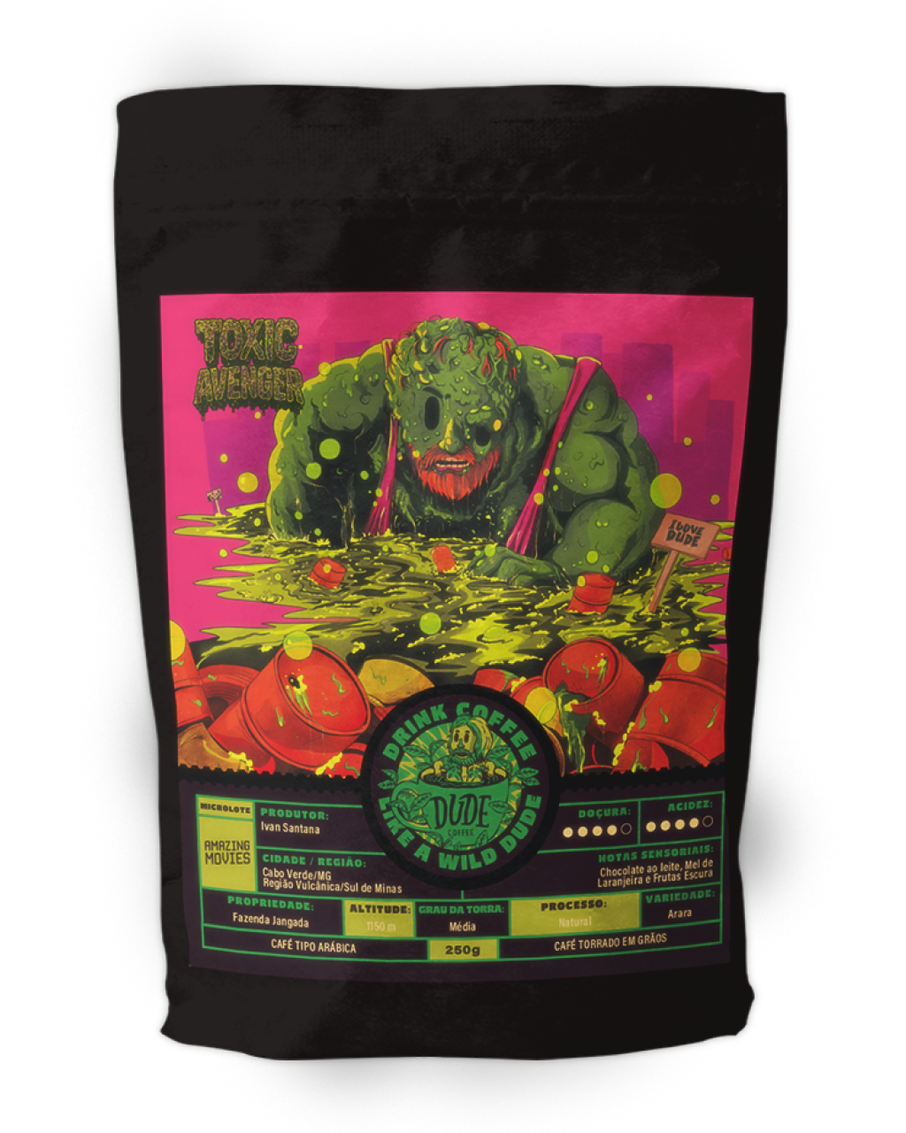 Café Toxic Avenger (Chocolate ao leite, Mel de Laranjeira e Frutas Escuras)